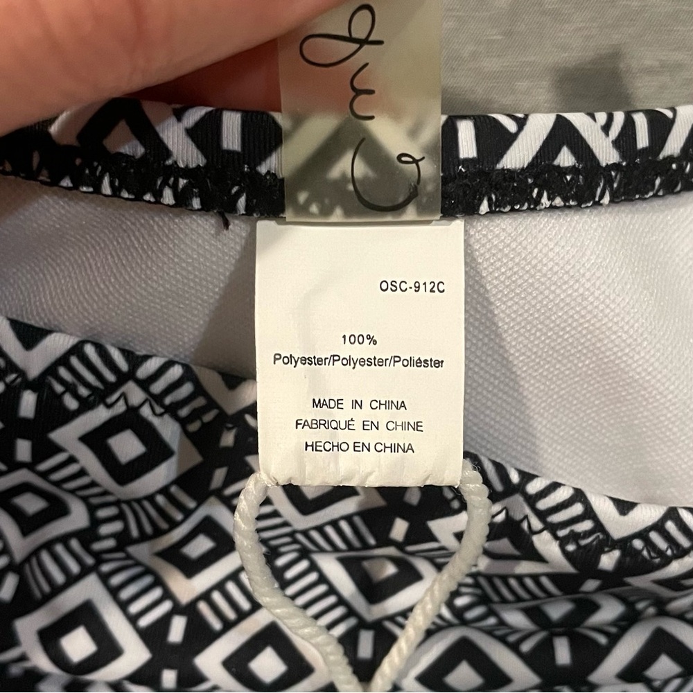 NWT Cupshe Black and White Geometric Bikini Bottom Size Small - Picture 6 of 7